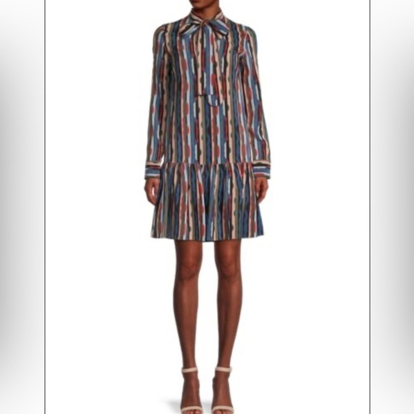 AKRIS PUNTO Mulberry Silk Bow Shift Dress - size 12 - Picture 1 of 10